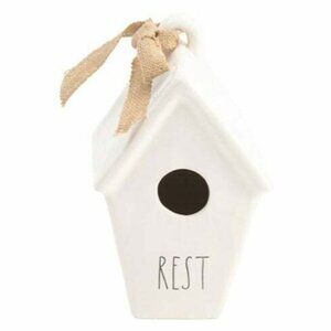 RAE DUNN Taper REST Birdhouse Ceramic 7.5" – Farmhouse Decor NEW